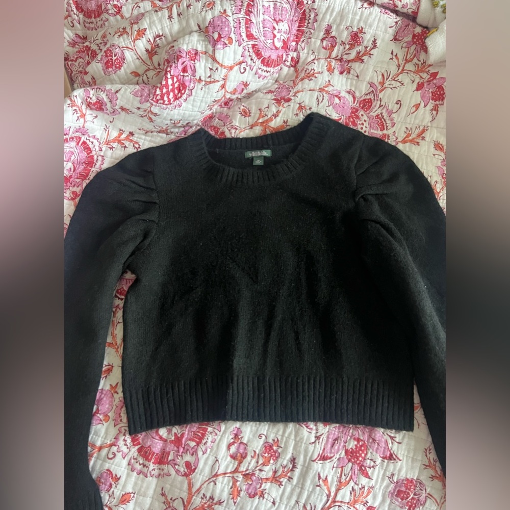 Black sweater with puffy sleeves